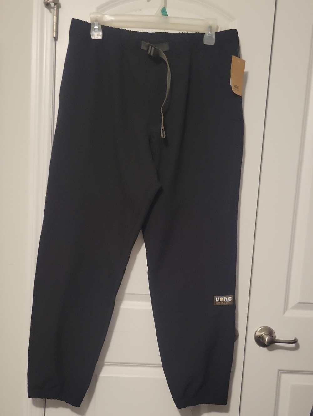 Vans Men’s Black Jogger Sweatpants with Drawstring